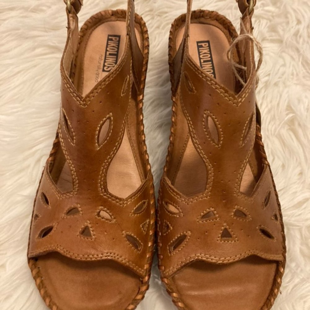 Pikolinos Leather Heeled Sandals in Size 38 (US size 7.5)